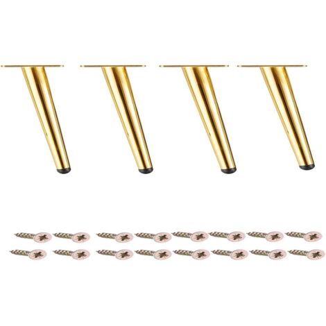Bunthaus 4-zoll-eisenmöbel-tischbeine, Goldene Runde, Konische Sofabeine, Schräge Metallschrankbeine, Möbelbein-hardware Für Couchtisch, 4er-set