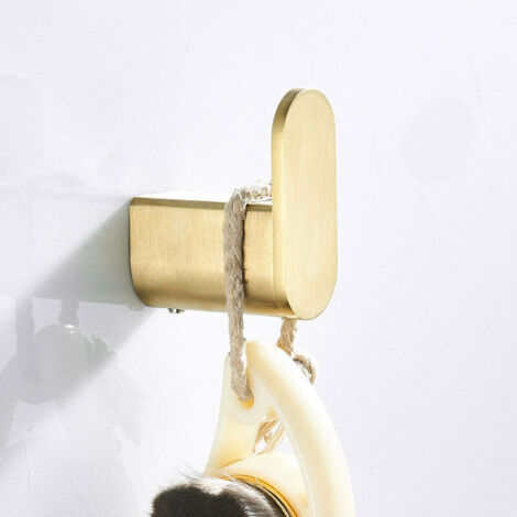 Bunthaus Sollbry-bademantelhaken Aus Edelstahl Mit Gebürstetem Gold-finish, Goldfarbener Wand-bademantelhaken, Eleganter Handtuchhaken