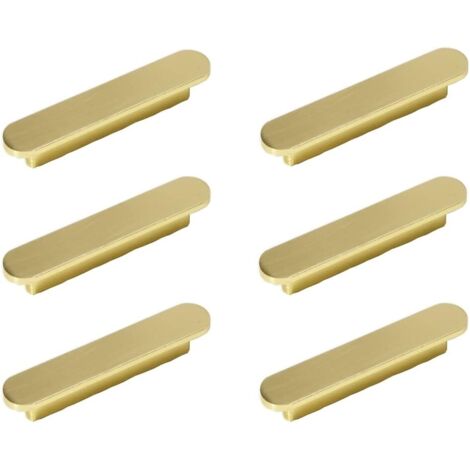 Bunthaus 6 Stück Griffe Aus Gebürstetem Messing, Goldener Küchenmöbelgriff – Schrankgriffe, Abstand Der Möbelgriffe Aus Gebürstetem Messing, 64 Mm