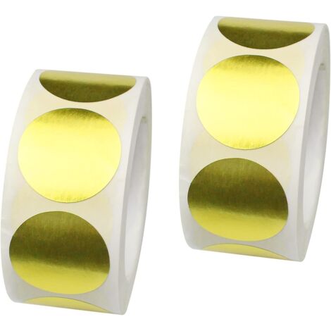 Bunthaus Rollen Kreisförmige Aufkleber, Goldene Runde Aufkleber, Selbstklebende Aufkleber, Umschlagsiegel, Verpackungssiegel, 2,5 Cm, Glitzernde Aufkleber, Sammelalbum, Karte Oder Heimwand