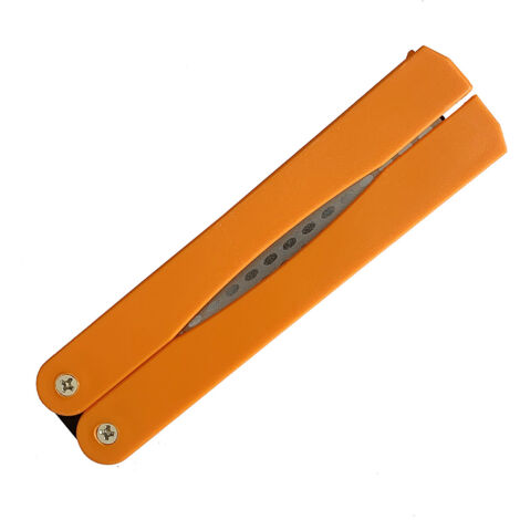 Bunthaus Messerschärfer, 400/600 Körnung, Faltbarer Taschen-diamantstein, Doppelseitiger Diamantstein Zum Schärfen Von Küchenutensilien, Garten, Outdoor-camping – Orange Farbe