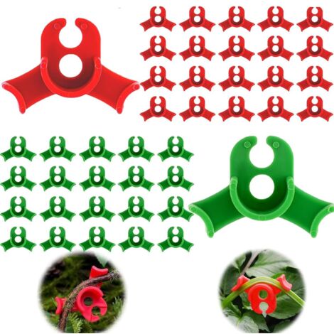 Bunthaus 40er-pack Pflanzentrainingsklammern, Kunststoffklammern, Lst-klammern Zur Unterstützung Von Pflanzenstielen Mit Geringer Belastung, 90-grad-winkel (kreisstil, Rot Und Grün)