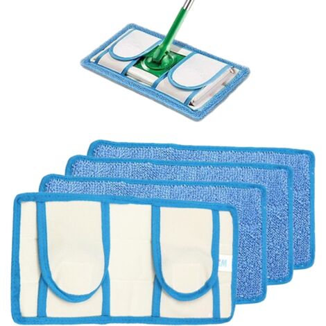 Bunthaus 4er-pack Wiederverwendbare Wischpads Für Flash Speedmop, Mikrofaser-nachfüllungen Für Nass- Und Trockenwischer, Wiederverwendbar, Waschbar, Ersatz-wischmoppköpfe Für Alle Bodenarten