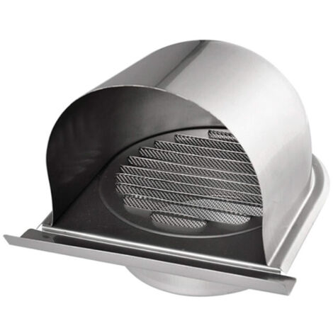 Bunthaus 100-mm-lüftungsgitter Aus Edelstahl, Rundes Außenkaminhaubengitter, U-lüftungsgitter Mit Insektenschutznetz, Lüftungsgitter Mit 45°-lamellen, Für Die Küche