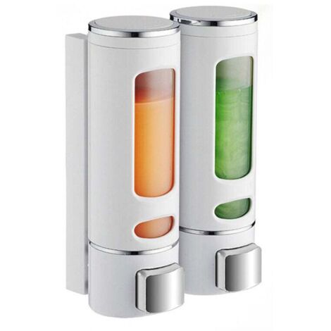 Bunthaus Seifenspender Zur Wandmontage, 400 Ml X 2, Shampoo- Und Duschgelspender, Doppel-duschseifenspender, Manueller Flüssigseifenspender Zur Wandmontage, Spender Für Handdesinfektion