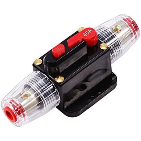 Bunthaus 40a Car Audio Inline Leistungsschalter Reset Schalter Sicherung Für Auto Boot Automotive Audio System Schutz (schwarz)