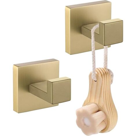 Bunthaus Badezimmer-zubehör, Handtuchhaken, Gebürstetes Gold, Kleiderhaken, Robuster Kleiderbügel, Moderne Küche, Garage, Hotel, Wandhaken, Edelstahl, Wandmontage, 2 Stück