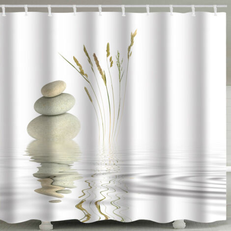 Bunthaus Szenischer Ringloser Zen-duschvorhang Aus Bambus, Schwere Badezimmervorhänge, Wasserdichter Polyesterstoff, Kunst-badezimmerdekor-set, 120 Cm X 180 Cm
