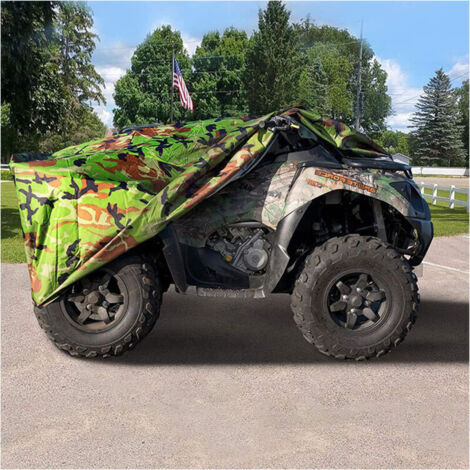 Bunthaus Autoabdeckung, Atv-außenabdeckung Für Quad-camping-schutzplane Mtb-motorrad Wasserdicht Anti-uv Regenfest 210d Camouflage 210×120×115cm