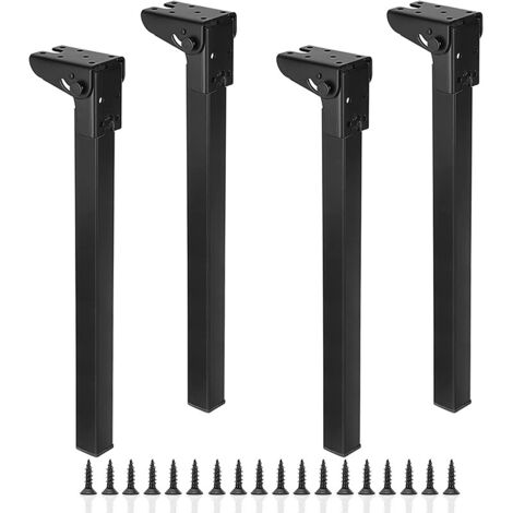 Bunthaus 4er-pack Schwarze Faltbare Möbelbeine Für Laptoptisch, Ersatzbeine Für Couchtisch, Für Bett, Schrank, Sofa (200 Mm)
