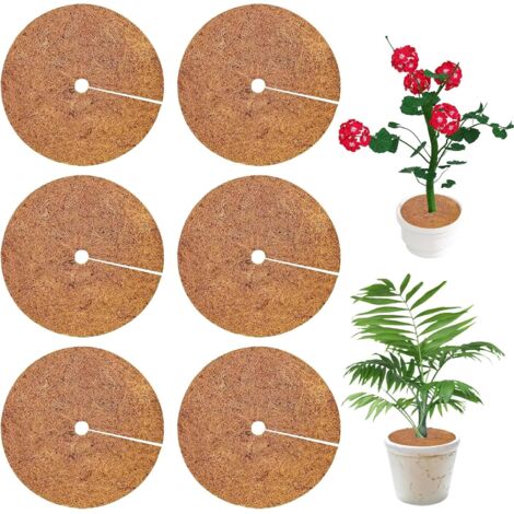 Bunthaus 6er Set Pflanzen-kokosmatten, Pflanzenschutz-mulchscheibe, Kokos-mulchscheibe, Winter-pflanzenschutz-kokosmatte, Für Topfpflanzen Im Garten Gegen Die Kälte (20×20)