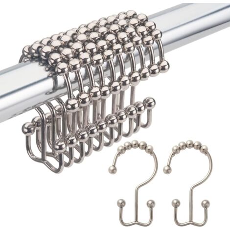 Bunthaus Hower 12er-pack Rostbeständige Duschringe Aus Metall Für Rollduschvorhänge, Duschringe Für Badezimmer, Duschvorhangstange