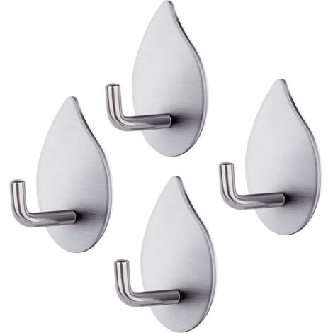 Bunthaus Klebehaken, 4 Stück, Selbstklebender Haken, 304 Edelstahl, Wandhaken, Wasserdicht, Beständig, Handtuchhalter, Badezimmer, Kapazität 3 Kg, Wandhaken Für Schlafzimmer, Küche, Badezimmer
