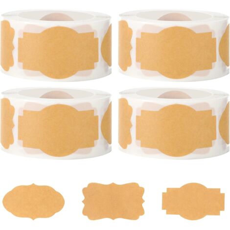 Bunthaus Marmeladenetiketten, 3 Stile, Glasaufkleber, Beschreibbar, Obstetikettenaufkleber Für Marmeladenflaschen, Bastelarbeiten, Geschenkverpackungen (4 Rollen)