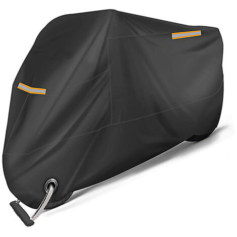 Bunthaus Motorrad-schutzhülle, Wasserdichte Outdoor-motorradabdeckung Xl-abdeckung Mit Reflektierendem Streifen, Staub/regen/wind/schnee/uv-beständige Motorradabdeckung (230 X 95 X 125 Cm)