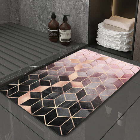 Bunthaus Nordic Rutschfeste Badematte, Wasserabsorbierende Baumwolle, Tpr, Rutschfeste, Weiche Mikrofaser-badezimmerteppiche Für Badezimmer, Wohnzimmer, Waschküche, 40 X 60 Cm
