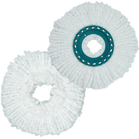 Bunthaus Set Mit 2 Clean Twist Disc Mop-ersatzköpfen, Ideal Für Fliesen- Und Steinböden, Wasser- Und Schmutzabsorbierende Mikrofaser, Ersatzmopps, Einfach Zu Wechseln