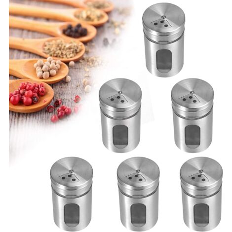 Bunthaus Stück Edelstahl-gewürzdosen, Gewürz-organizer, Küchen-aufbewahrungsbox Mit Schwingdeckel, Aufbewahrungsgewürzdosen Für Salz, Pfeffer, Kräuter, Grill- Und Kochgewürze