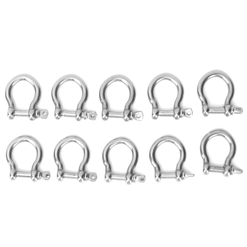10 Hochfeste Edelstahl-schäkel, D-ring-anker Für Camping, Wandern Und Outdoor-sport (m4, 60 Kg Traglast)