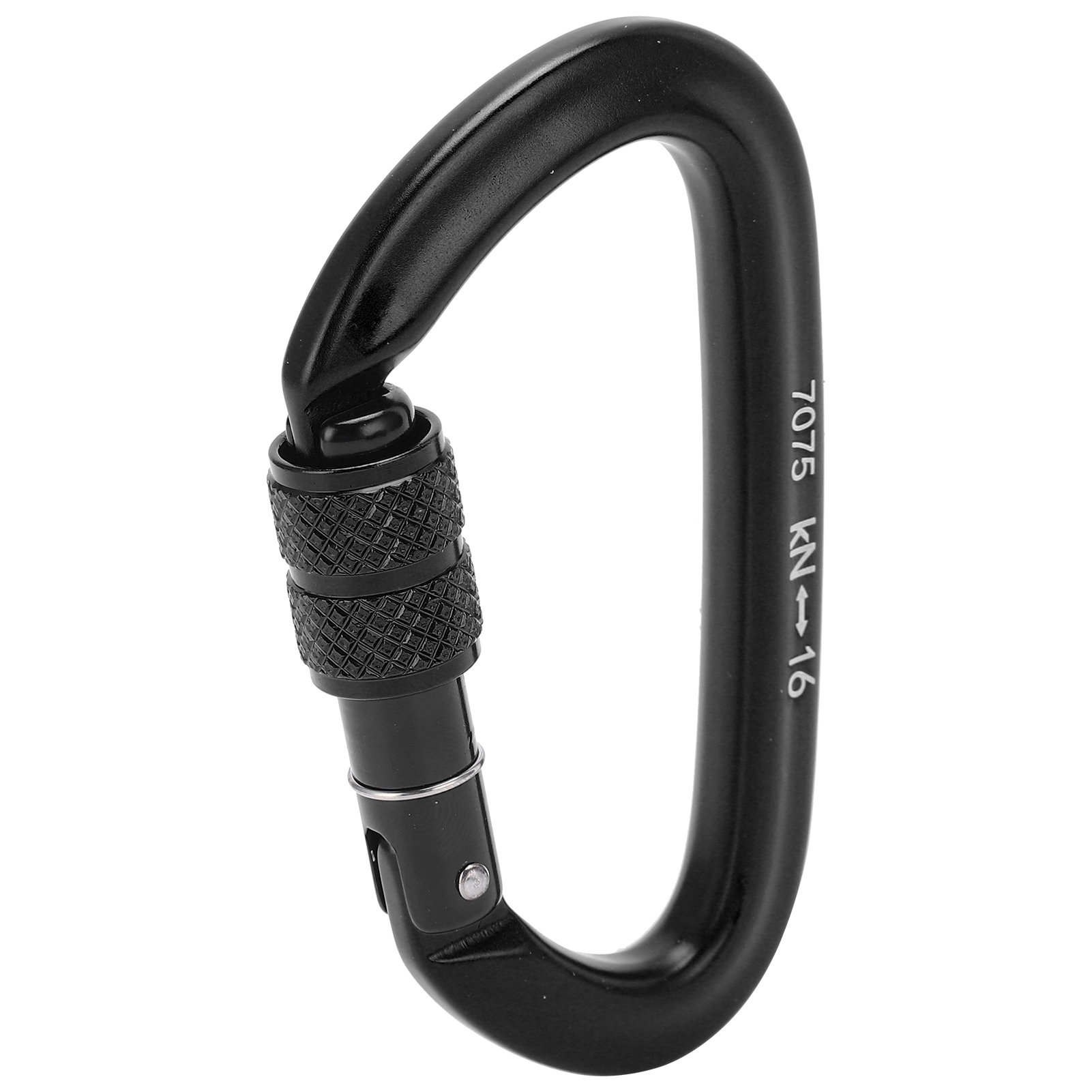 16kn Aluminiumlegierung Schraubkarabiner Mit D-ring-haken Zum Klettern Und Wandern (schraubkarabiner Nr. 9, Schwarz)
