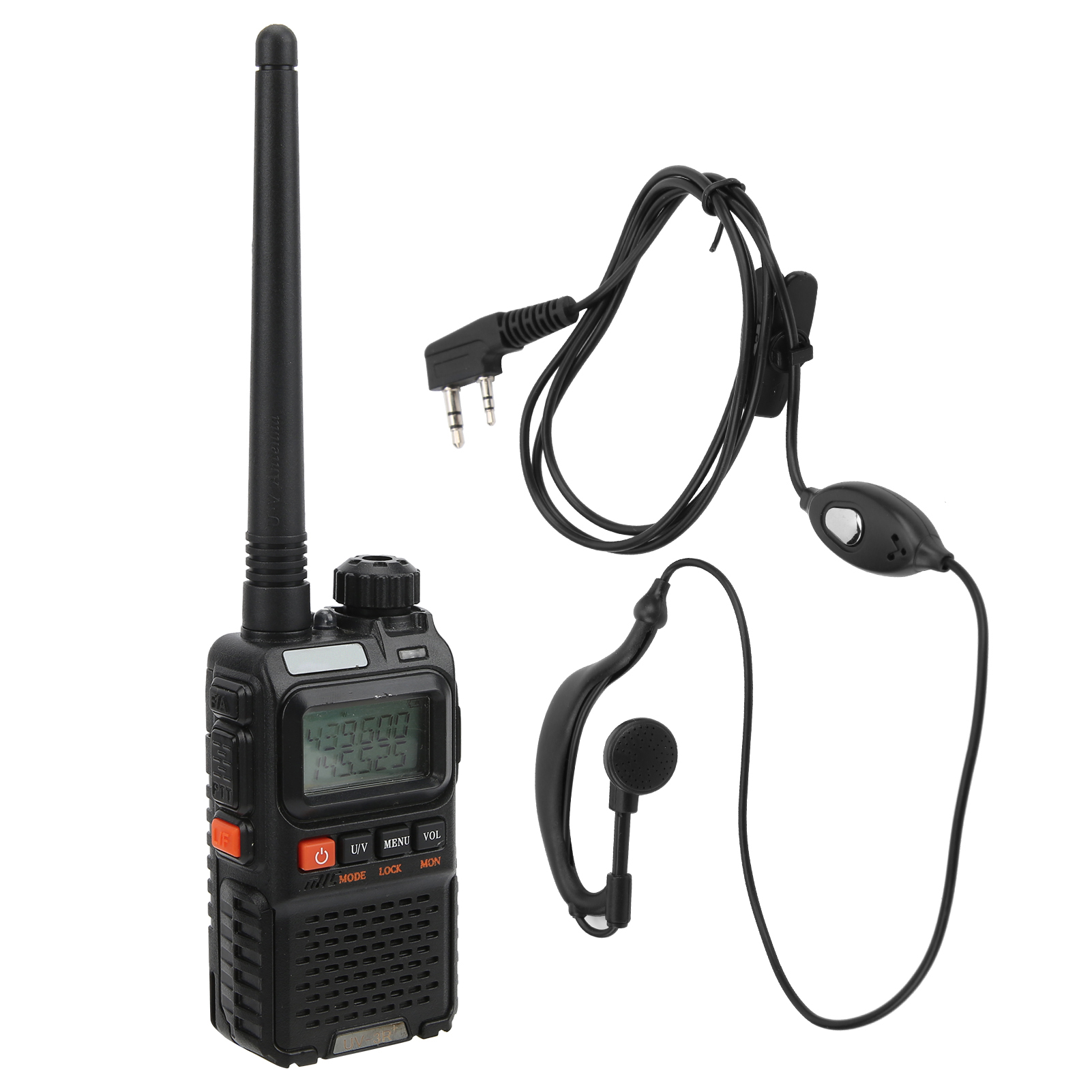 Tragbares Walkie-talkie Mit Lcd-bildschirm Und Kopfhörern, Schwarz, Eu-stecker, 100–240 V