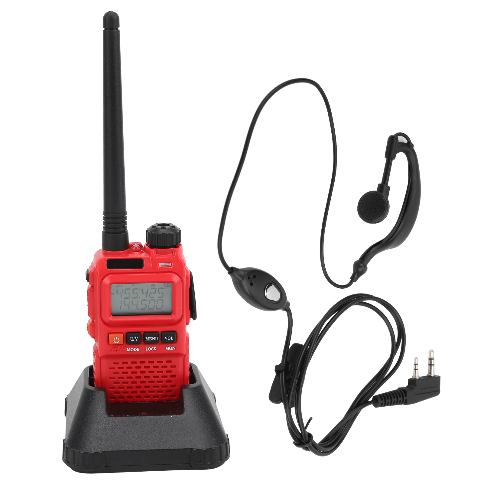Set Tragbarer Walkie-talkies Mit Lcd-bildschirm Und Kopfhörern, 100-240 V, Eu-stecker.