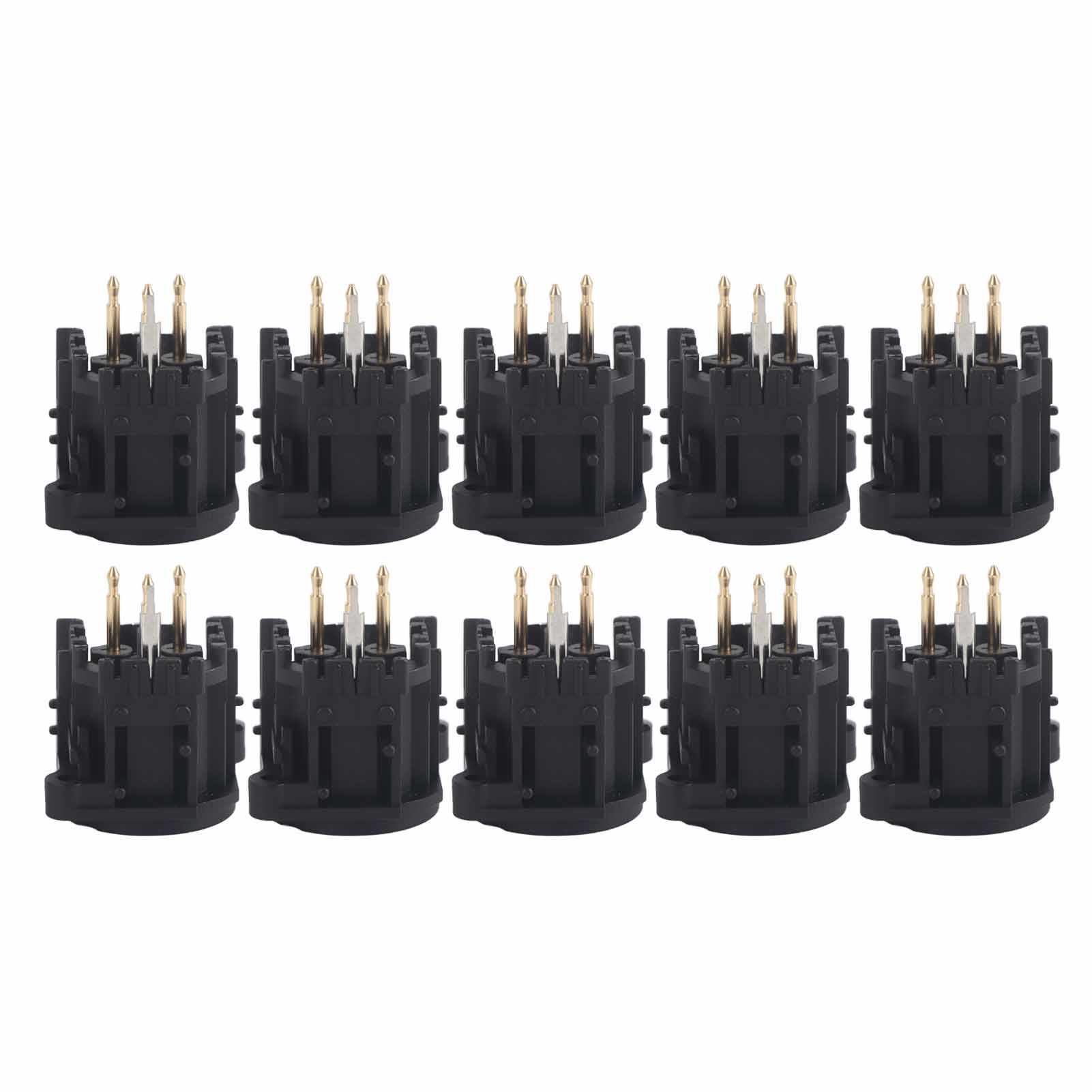 Packung Mit 10 Xlr-steckern (3-adrig), Gehäusemontage, Vergoldetes Kupfer.