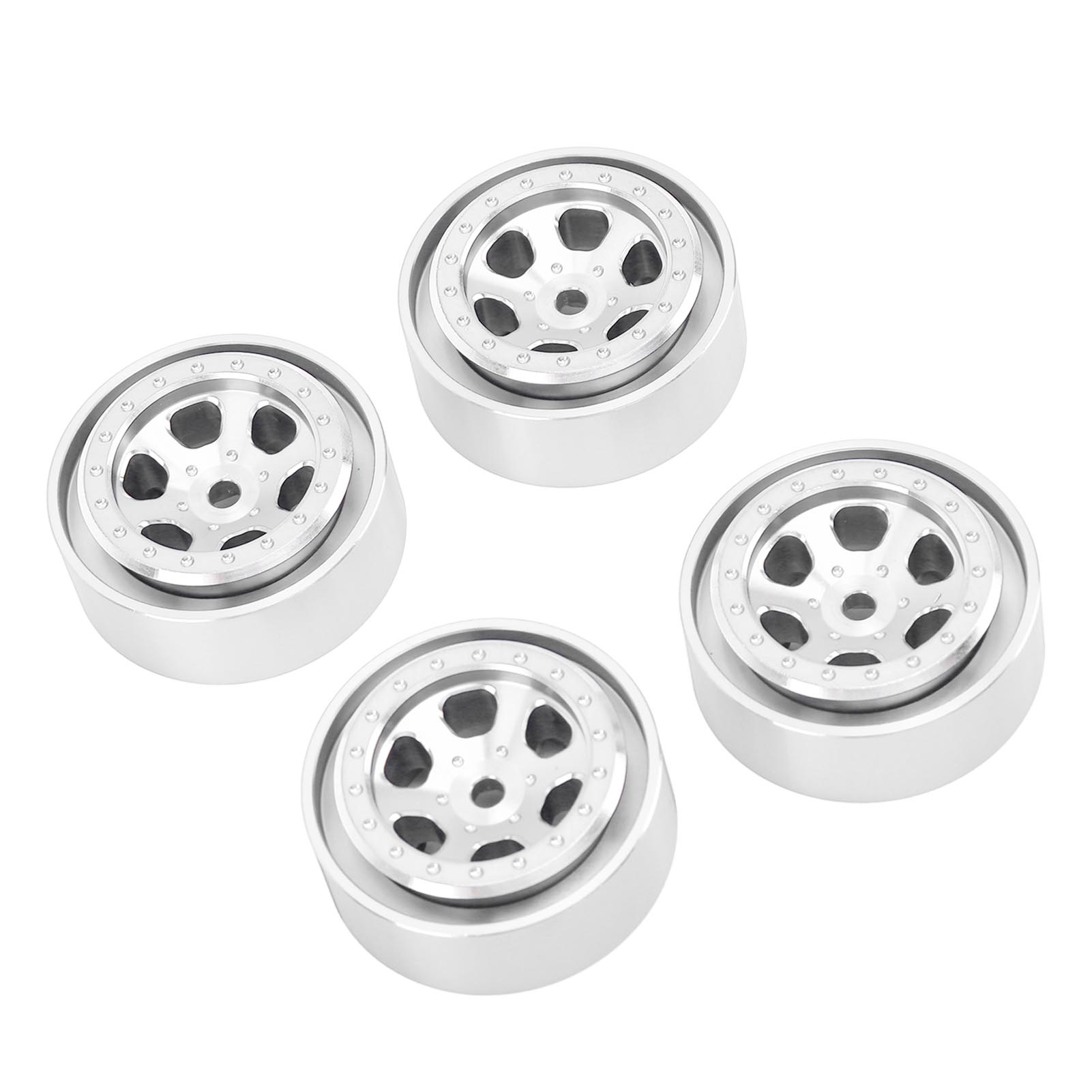 1,3 Zoll Aluminiumfelgen, 6 Löcher, Für Traxxas Trx4m 1/18 Rc Crawler (silber).