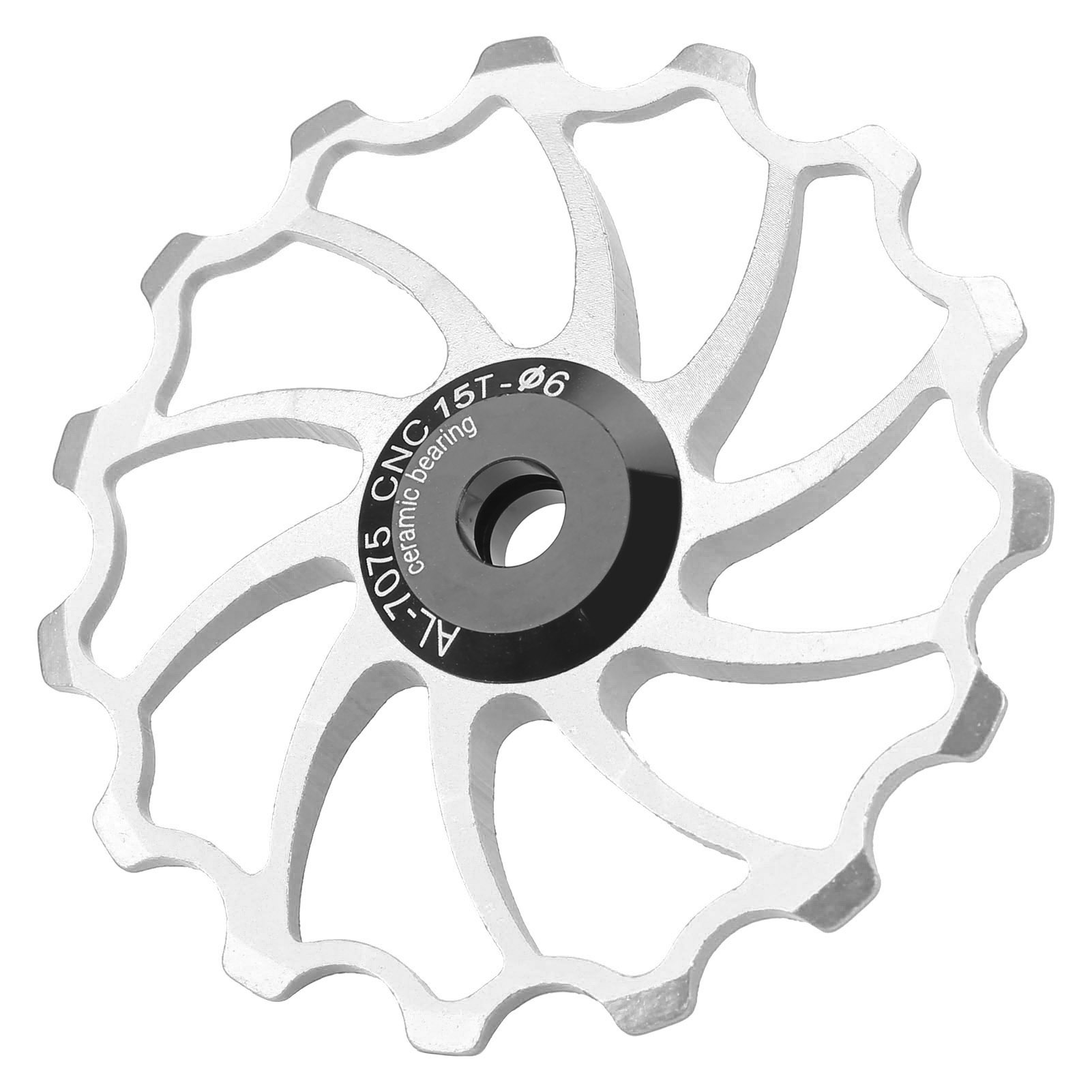 Meijun 15-zahn-schaltwerksführungsrolle Mit Keramiklager Für Falt-mountainbikes, Silber