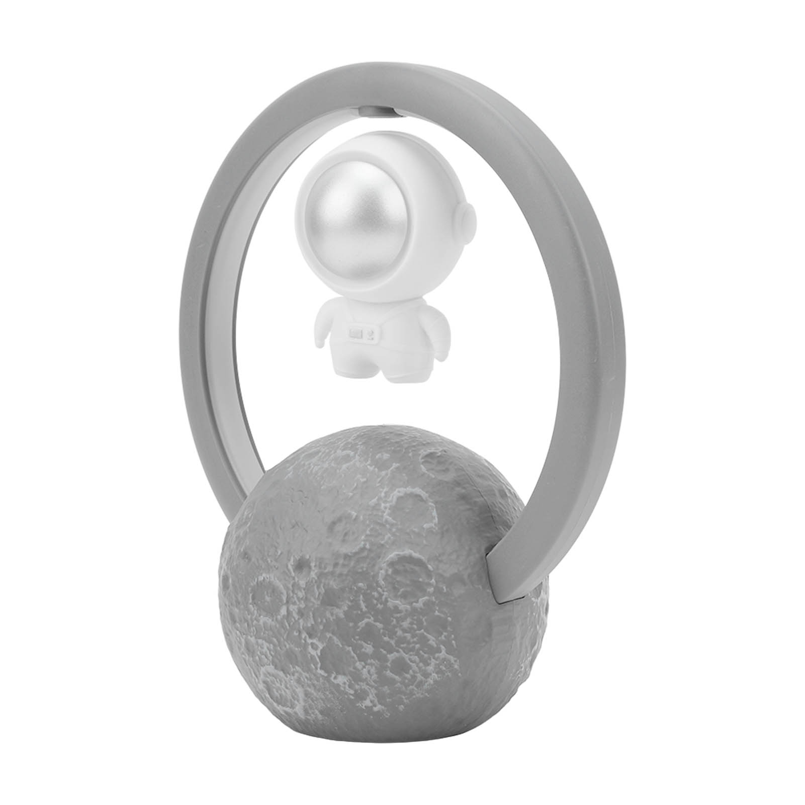 Magnetisch Schwebender Lautsprecher In Astronautenform Mit Rgb-beleuchtung, Silberner Kabelloser Bluetooth-audiolautsprecher
