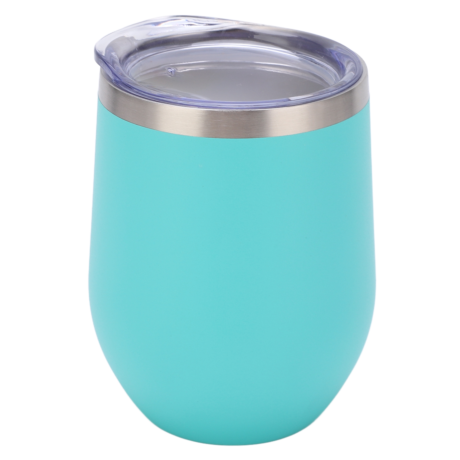 Stielloses Weinglas Aus Edelstahl, 35 Cl (12 Oz), Doppelwandig Und Vakuumisoliert, Mit Deckel, Ideal Für Kaffee, Cocktails Und Eiscreme. Farbe: Mintgrün.