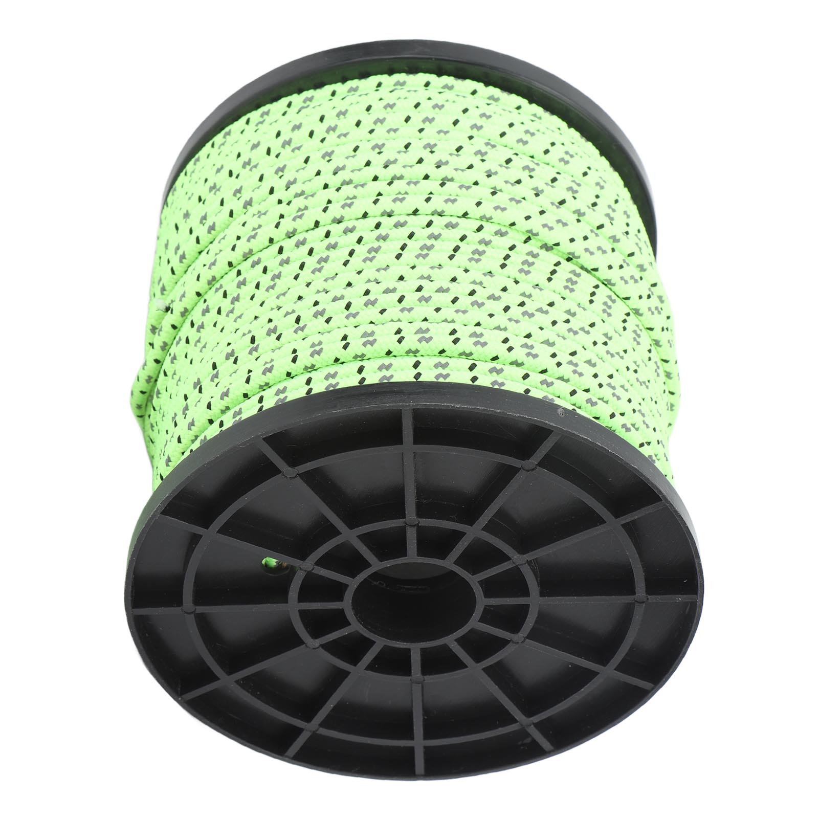 Reflektierendes, Gewebtes Campingseil, 50 M (164 Ft), Aus 4 Mm Dickem Polyester, Fluoreszierend Grün, Ideal Für Reisen, Wandern Und Trekking.