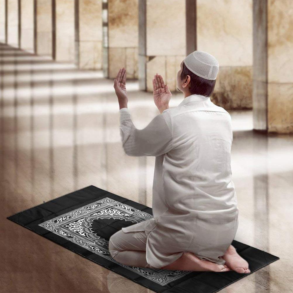 Tragbarer Muslimischer Gebetsteppich Für Eid Mubarak, Reisegebetsteppich Mit Kompass, Muslimischer Gebetsteppich Mit Kompass