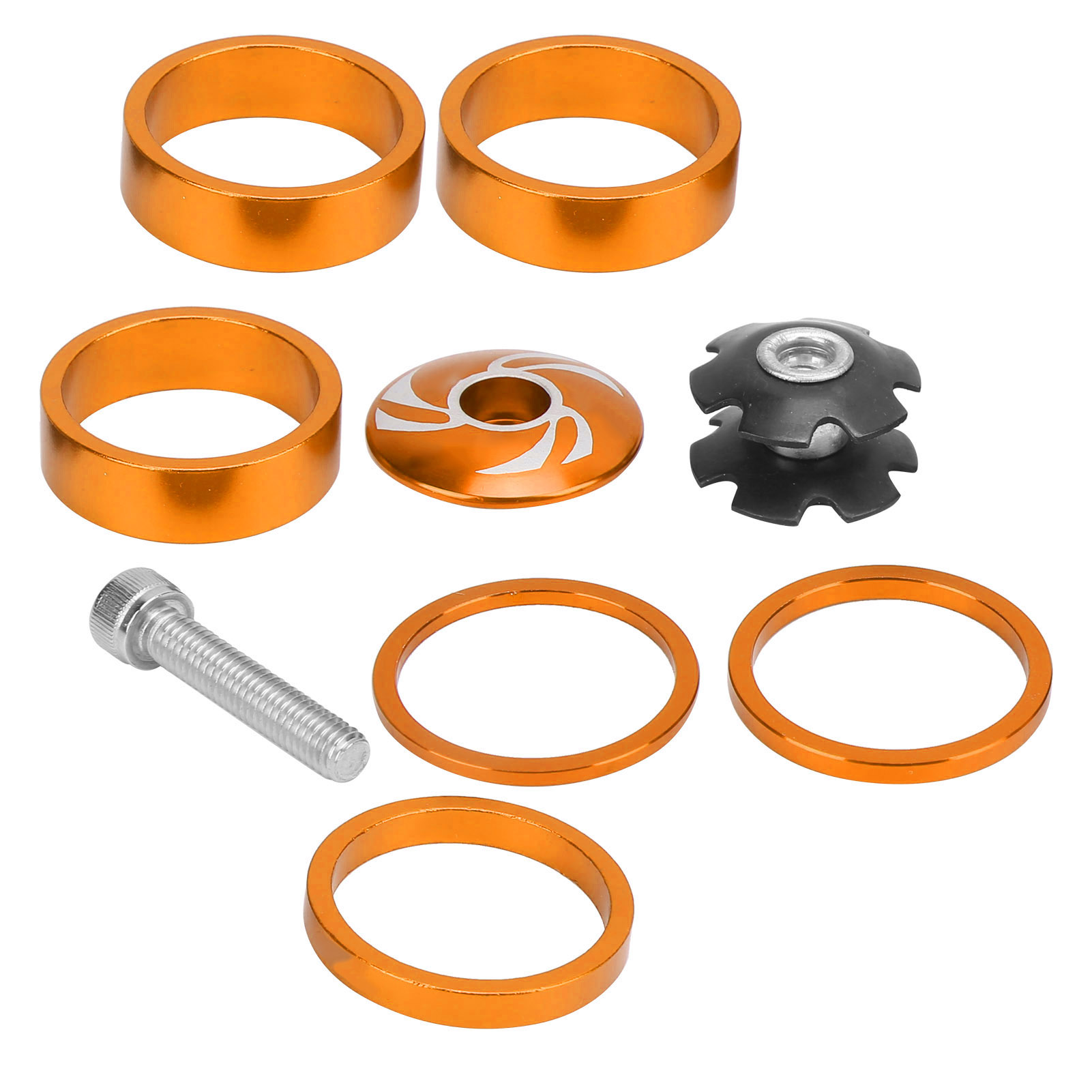 Set Mit 6 Lenkkopf-distanzstücken Aus Aluminiumlegierung Für Mountainbikes (gold)