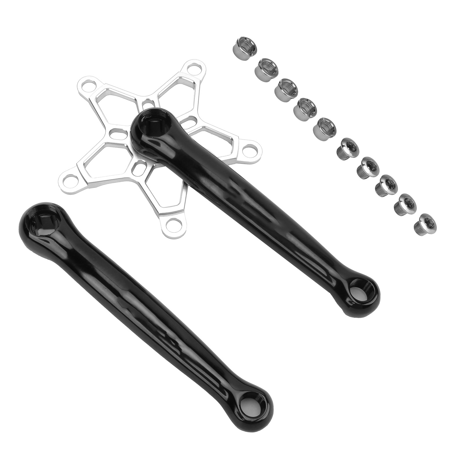 Meijun 170 Mm 130 Bcd Mountainbike-kurbelgarnitur, Linker Und Rechter Kurbelarm, Silber
