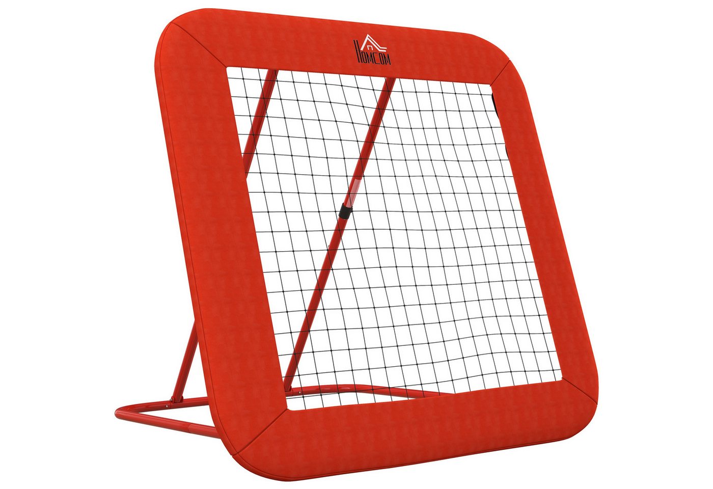 HOMCOM Fußball Rebounder Metall PE Polyester Rot 128L x 118B x 120H cm Bild 2