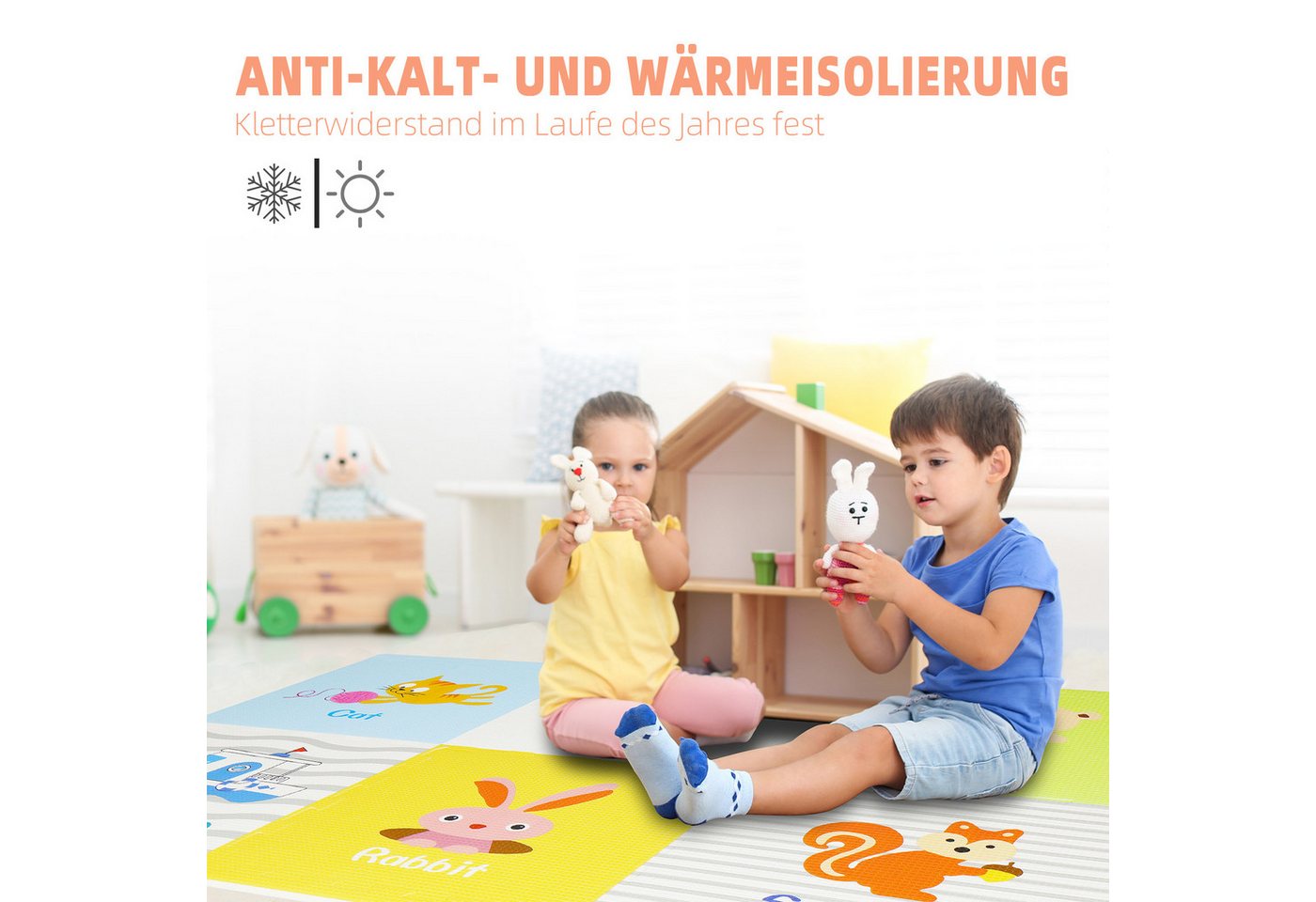 CCLIFE Krabbelmatte Baby Spielmatte Kinder 2cm XPE Rutschfest Wasserdicht 6er Bild 3