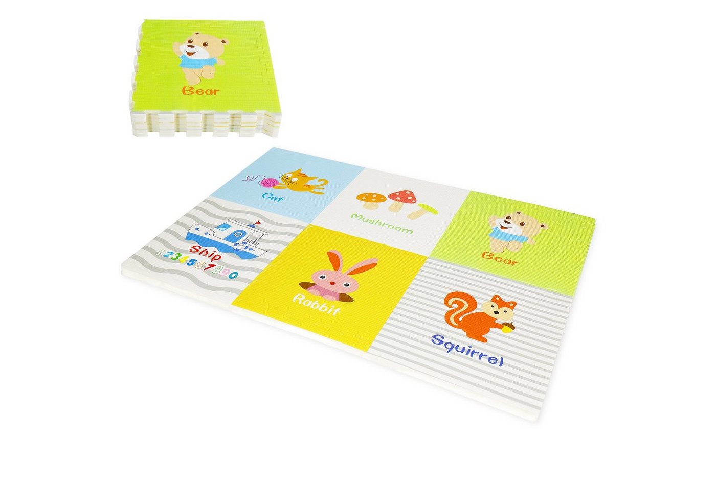 CCLIFE Krabbelmatte Baby Spielmatte Kinder 2cm XPE Rutschfest Wasserdicht 6er Bild 4