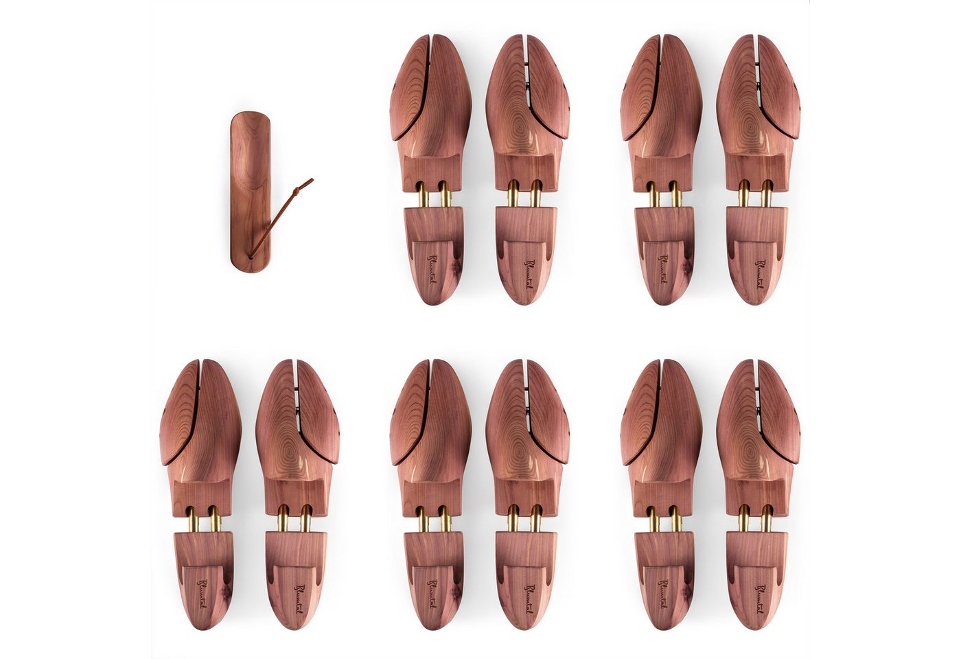 Blumtal Schuhspanner Premium Zedernholz Herren und Damen Größe 38 bis 39 5 Paar mit Schuhlöffel Bild 3