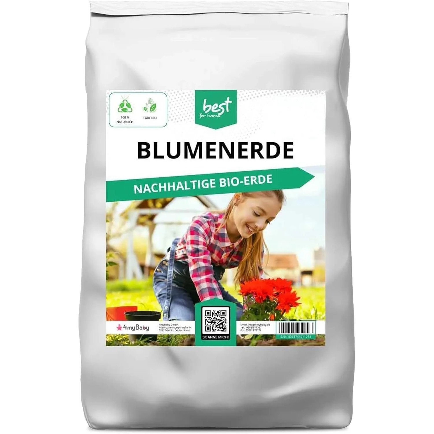 Best for Home Blumenerde 50 L Torffreie Pflanzerde für Balkon und Gemüse