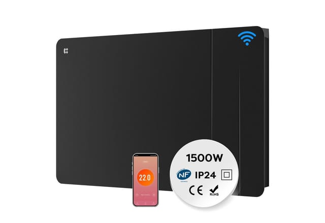 CIARRA Elektrischer Keramik Heizkörper 1500W mit PID-Thermostat WLAN-Steuerung für 10-20 m² CBHTD15A-B