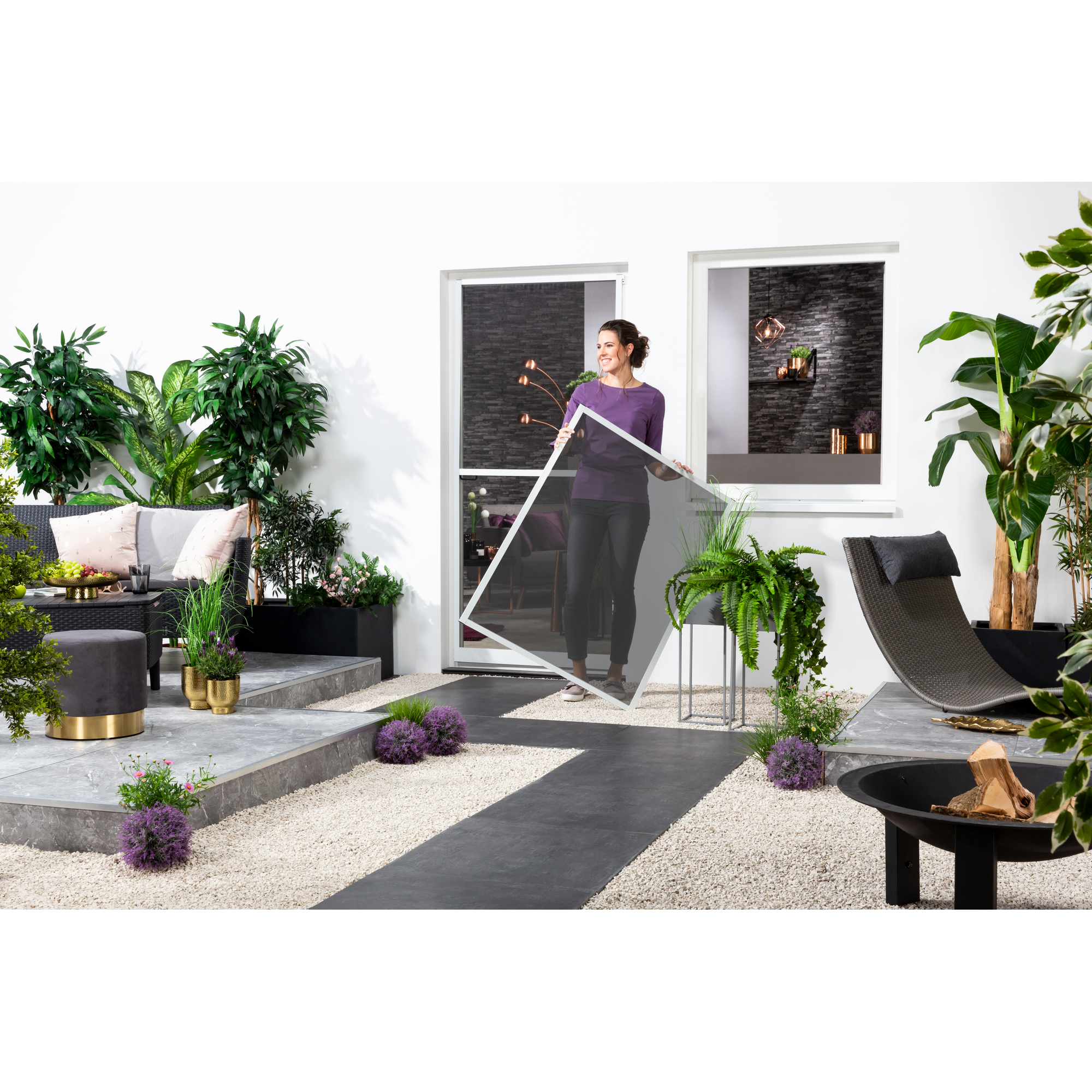 Insektenschutz-Fensterbausatz "MASTER SLIM" 130x150 cm in Weiß mit Pollenschutz