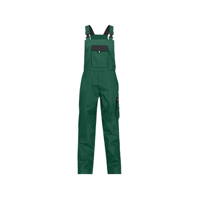 Calais Zweifarbige Arbeitslatzhose, flaschengrün/schwarz, Schrittlänge Minus, Größe 50