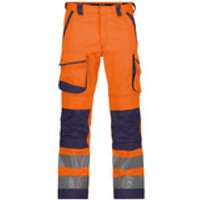 Chicago Warnschutzhose mit Kniepolstertaschen, neonorange/dunkelblau, Schrittlänge Plus, Größe 53 Bild 2