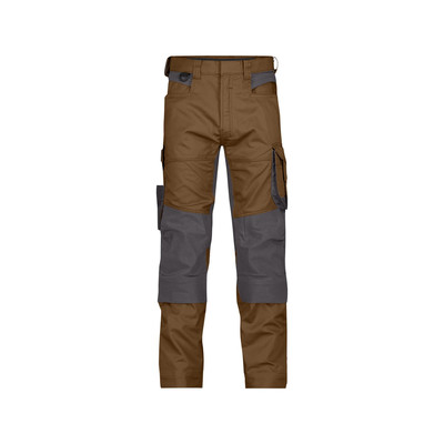 Dynax Arbeitshose mit Stretch und Kniepolstertaschen, lehmbraun/anthrazit, Schrittlänge Plus, Größe 52