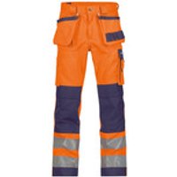 Glasgow Warnschutzhose mit Holstertaschen und Kniepolstertaschen, neonorange/dunkelblau, Schrittlänge Minus, Größe 56 Bild 2