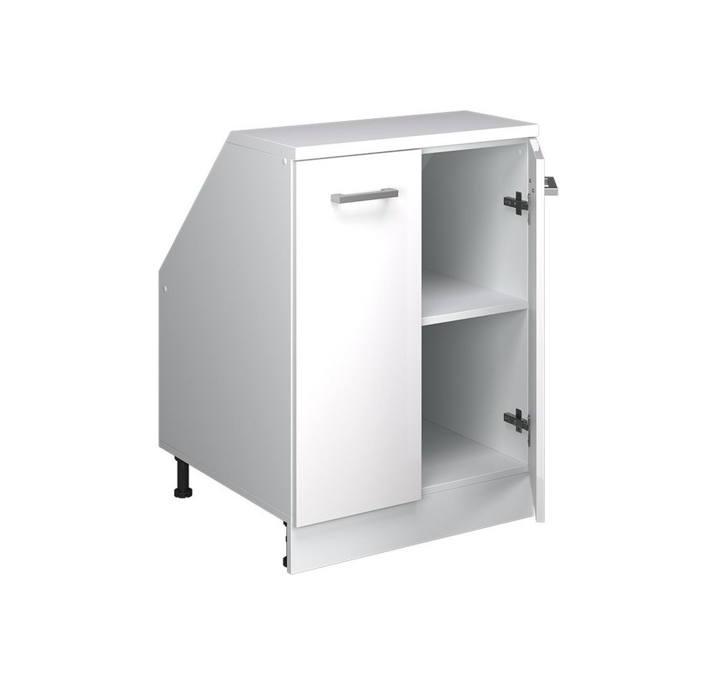 Vicco Kommode Rion, Weiß Hochglanz/Weiß, 60 x 81.6 cm mit 2 Türen, Schrankkorp... (1 St) Bild 2