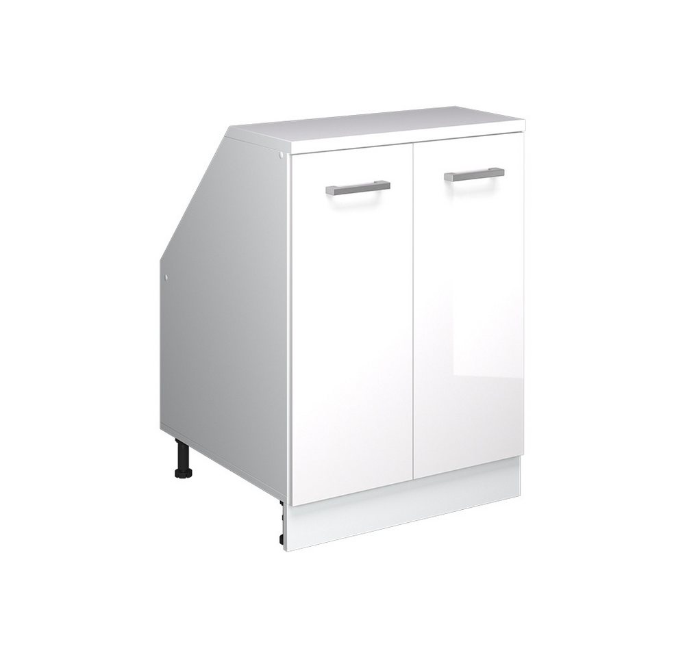 Vicco Kommode Rion, Weiß Hochglanz/Weiß, 60 x 81.6 cm mit 2 Türen, Schrankkorp... (1 St) Bild 4