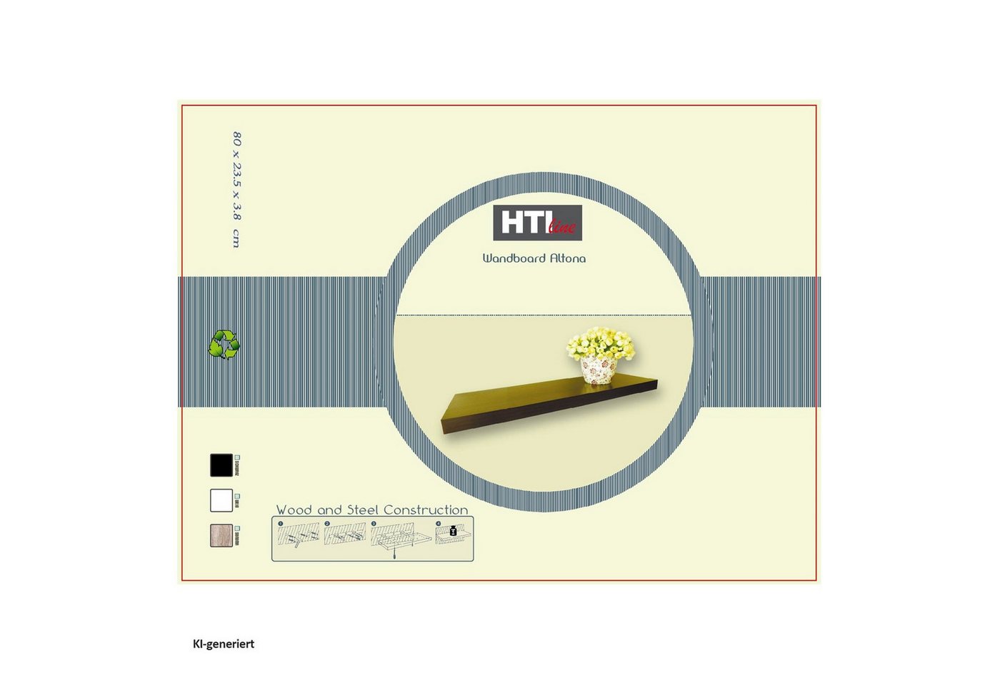 HTI-Line Wandboard Wandboard Altona 80, Stück 1-tlg., Wandregal