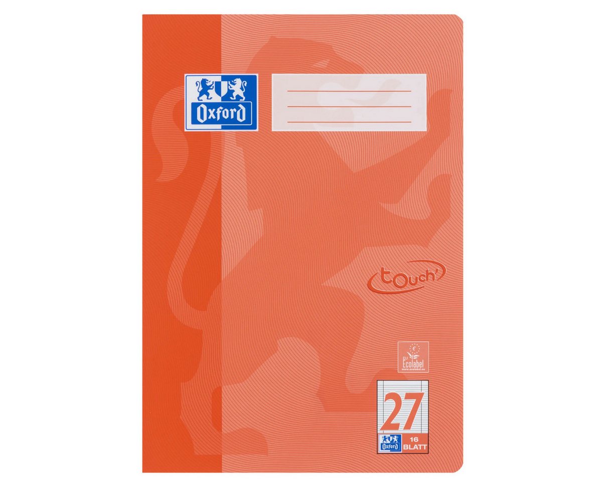 OXFORD Schulheft 1 Schulheft Lin. 27 (liniert) 16 Blatt mit Rand A4 koralle Bild 3